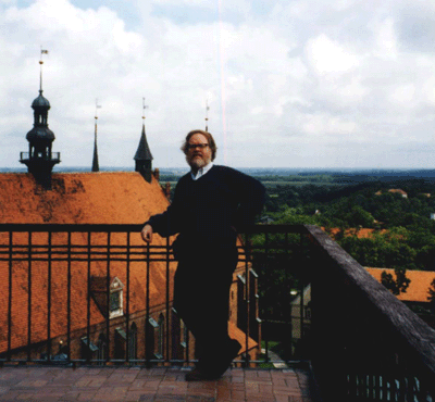 [Bill on top of Copernicus' tower in Frombork]